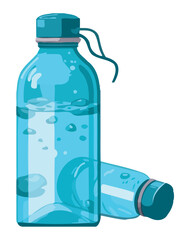 plastic bottles with liquid inside