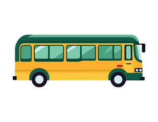 yellow tour bus transport vector