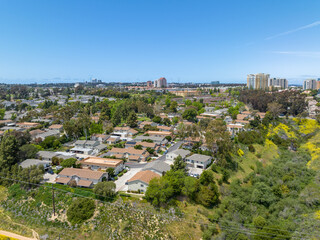 Obraz premium Aerial view over houses and condos in San Diego, California, USA