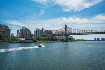 Fototapeta premium The Queensboro Bridge, officially named the Ed Koch Queensboro Bridge, is a cantilever bridge over the East River in New York City.