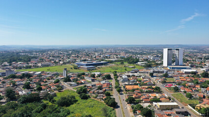 Aerial view of Aparecida de Goiania city near Goiania, Goias, Brazil 
