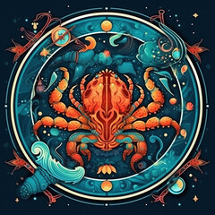 zodiac tattoo. Astrology. Signs. AI generated image.