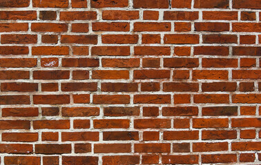 Obraz premium an old wall of old red brick, an old building, as a background 5