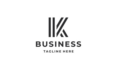 Initials K logo design. Initial letter logo design vector