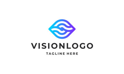 Simple eye vision logo modern design vector