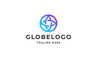 Globe simple abstract modern logo design vector