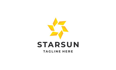 Star logo, sun logo design vector