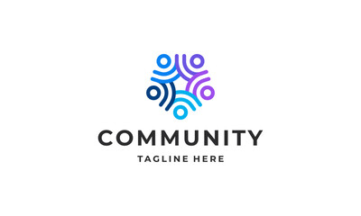 Community people, social community, human family logo abstract design vector