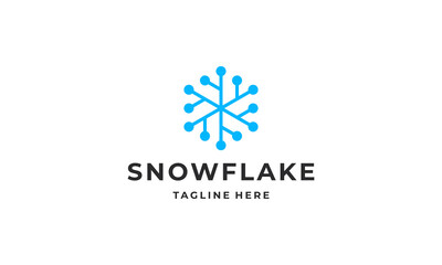 Snowflakes technology logo design vector