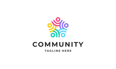 Community people, social community, human family logo abstract design vector