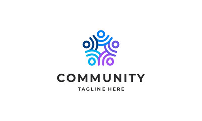 Community people, social community, human family logo abstract design vector