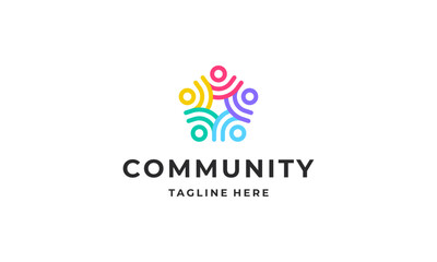 Community people, social community, human family logo abstract design vector