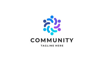 Community people, social community, human family logo abstract design vector