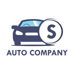Letter s with car  template illustration. Fonts for event, promo, logo, and poster. Alphabet label symbol for branding and identity.