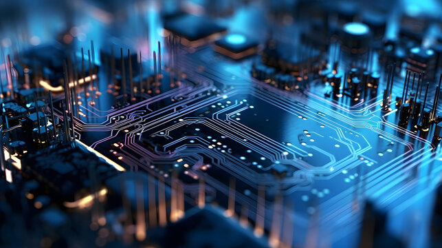 Macro Electronic Circuit Boards Generative AI