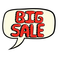 Big Sale Word on Speech Balloon, Retro Style