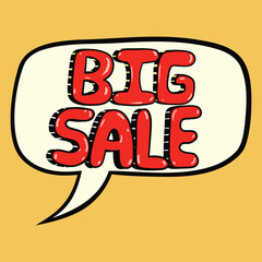 Big Sale Word on Speech Balloon, Retro Style