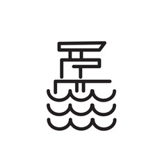 Diving Swimming Board Outline Icon
