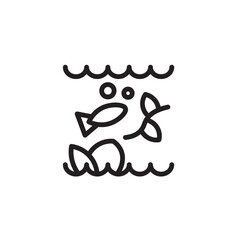 Diving Underwater Sea Outline Icon
