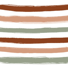 Set of hand drawn stripes in terracotta style.  Collection of various shapes in earthy colors. Vector illustration.