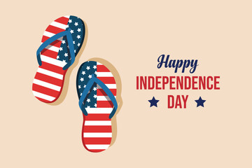 4th of July. Happy Independence Day concept. Flat vector illustration isolated.