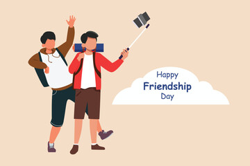 Friendship day concept. Colored flat vector illustration.