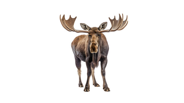  Bull Moose,  Stunning Cutout PNG Images of Male Moose Stags with Antlers - Perfect for Wildlife Enthusiasts and Nature-inspired Designs.  Generative AI.