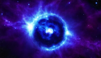 Obraz na płótnie Canvas Magnetar neutron star on space from Generative AI