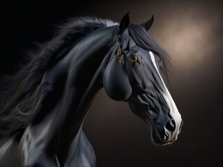 black horse portrait