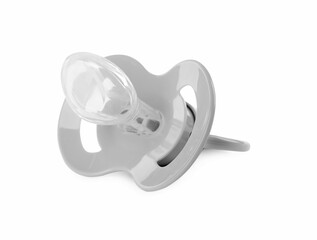 One new baby pacifier isolated on white
