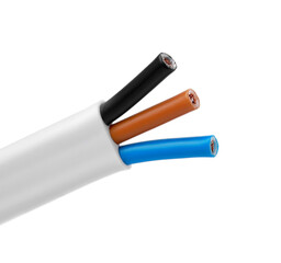 One new electrical wire isolated on white