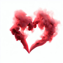 Colorful Smoke Powder Heart in Realistic Style Illustration, Generative AI