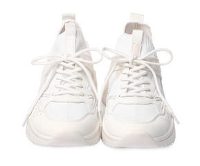Pair of stylish sneakers isolated on white