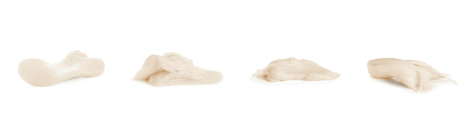 Used chewing gum on white background, collage