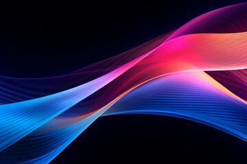 Abstract 3d dynamic curves of beam stream stripes. Flowing or network field, cyber synthetics in spiral and swirl shape, colorful creativity art background banner