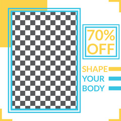 Colorful Instagram post with flash sales and social media post template for online fashion sale