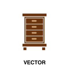  Bedside table icon, vector illustration. vector bedside table icon illustration isolated on white background.eps