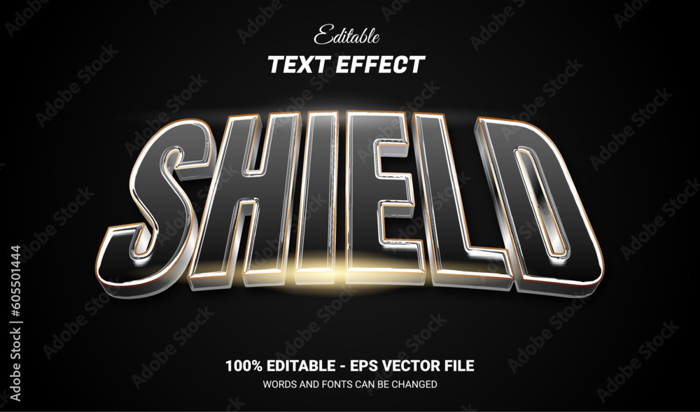 Canvas Prints 3d shield editable text effect