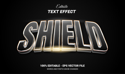 3d shield editable text effect