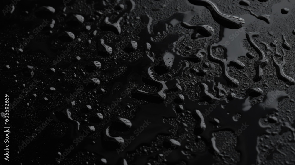 Poster black background with water drop texture. generative ai aig21.