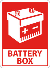 Symbol Battery Sign Battery Box On White Background