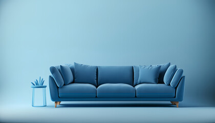 3D illustration, Cosiness, social media and sale concept, wallpaper, Modern minimalistic living room interior detail. Soft blue sofa on blue, background2.png
