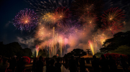 日本風の花火の美と迫力 No.007 | The Beauty and Grandeur of Japanese-Style Fireworks Generative AI