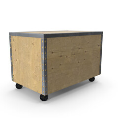 wooden pallet box for cargo, delivery and transportation logistics