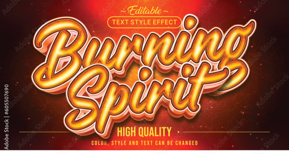 Poster editable text style effect - burning spirit text style theme.