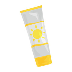 Sunscreen cream on white background