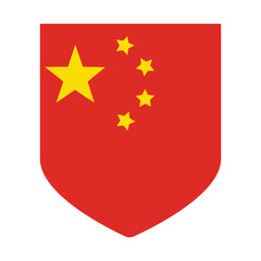 China flag, Flag of China in shape 