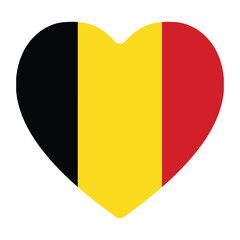 Flag of Belgium in heart shape 
