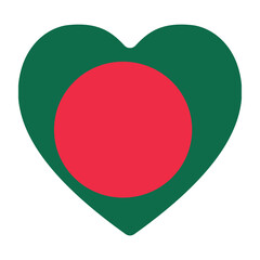 Flag of Bangladesh in heart shape 