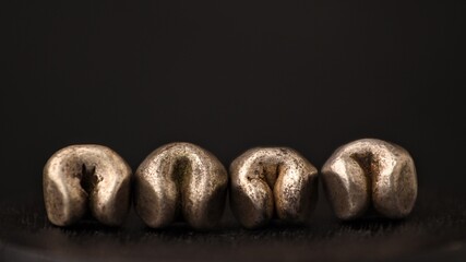 antique Thailand money coin on dark background